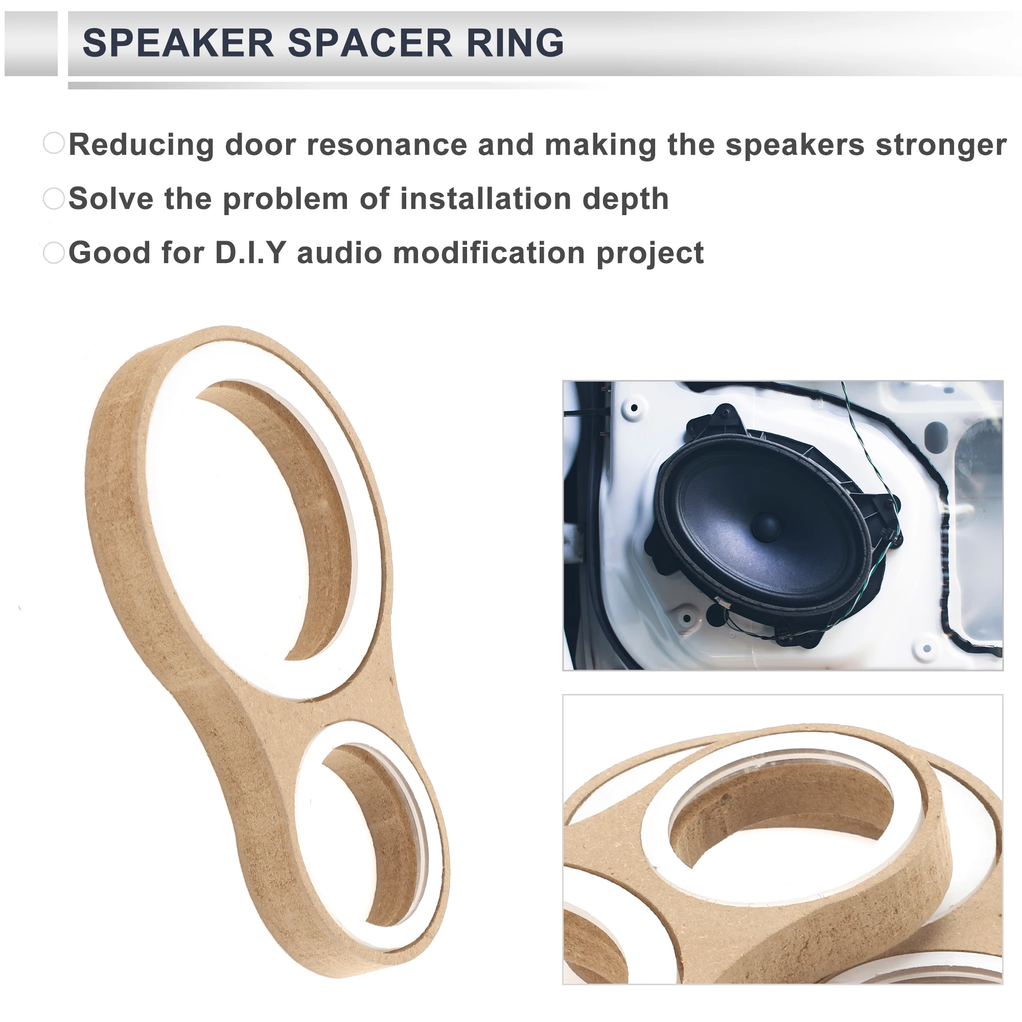 X Autohaux 2 комплекта для адаптера разделительного кольца динамика 1–4 дюйма двойные