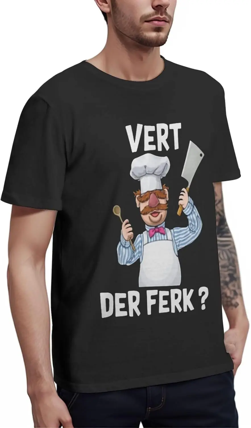 Аниме шведский шеф-повар Vert Der Ferk футболка мужская летняя с круглым вырезом и