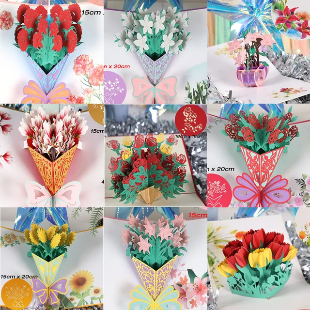 3D Pop UP Flower Greeting Cards 2