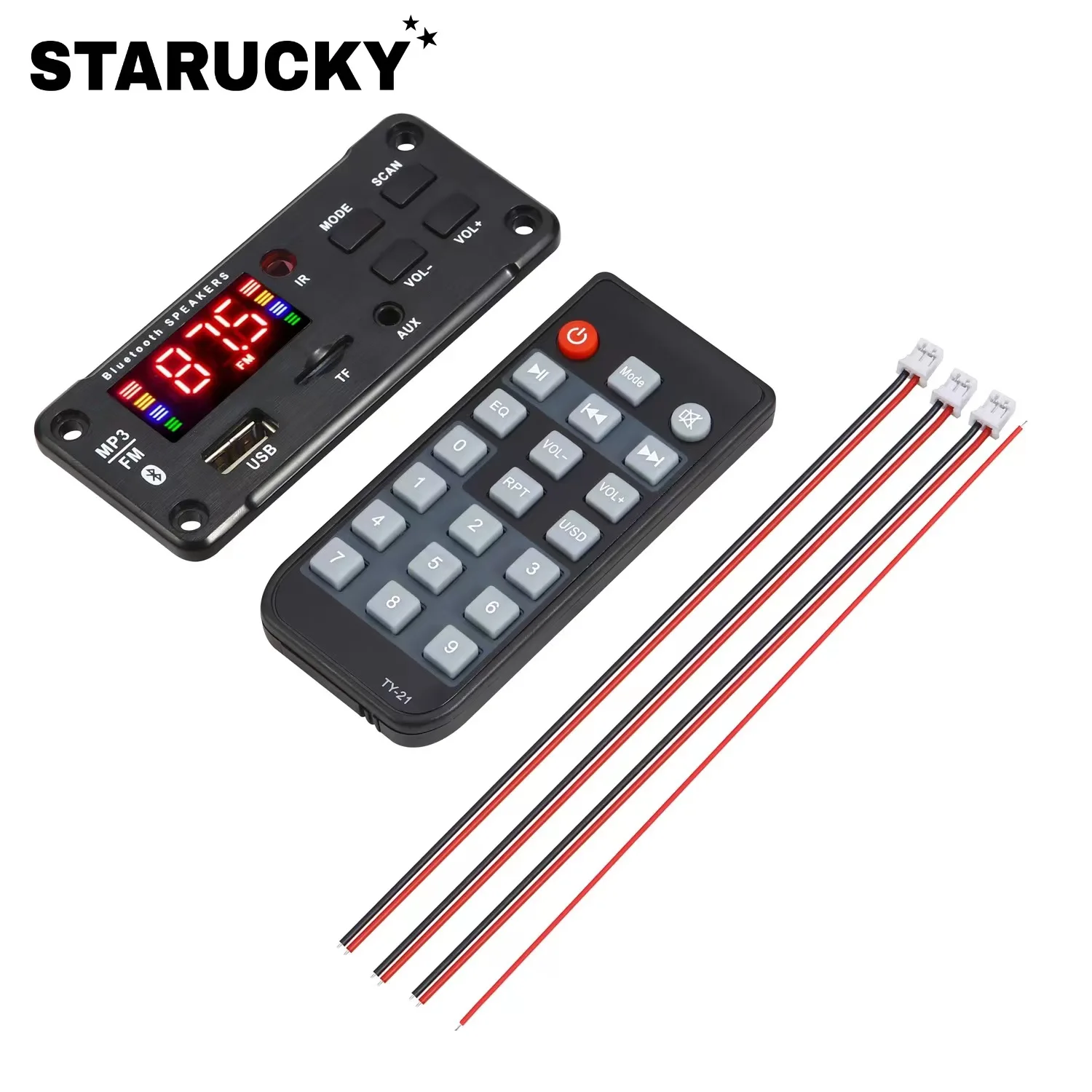 2*3W/20W/25W/40W MP3 Decoder Board 80W BLUETOOTH 5.0 Power Amplifier with Call Recording Wireless USB/TF/LINE IN/FM |