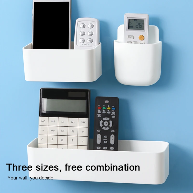 plastic hanger storage remote control bracket home decoration wall mounted cosmetic storage box wall mounted rack free global shipping