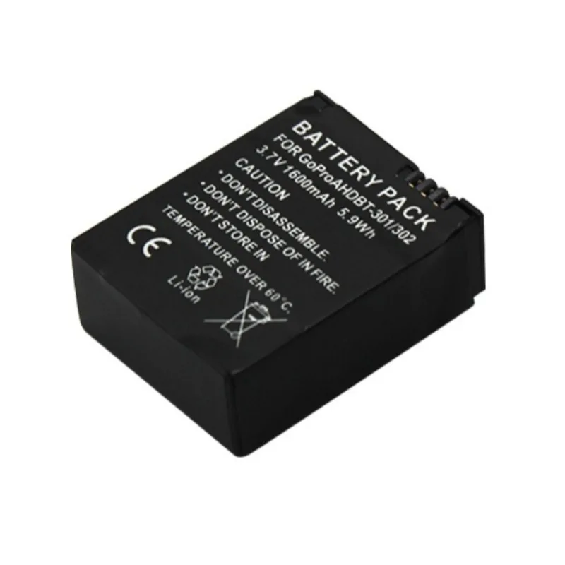 Фото Аккумулятор для экшн-камеры 3.7V 1600mAh AHDBT-301/302 для GoPro Hero 3 3+, перезаряжаемые аккумуляторы AHDBT 301 201, аксессуары №3