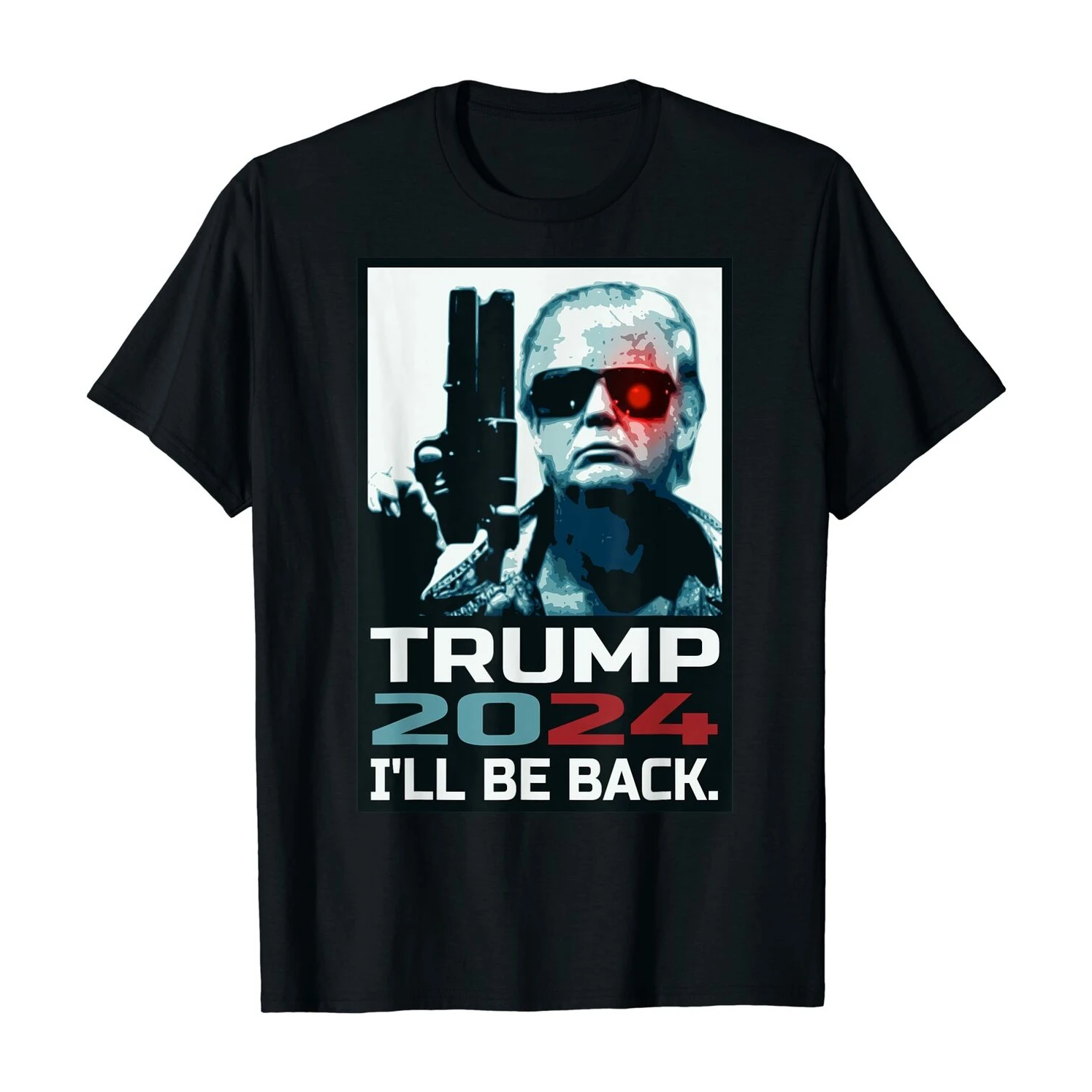 

2024 I'll Be Back. Donald Trump 2024 Election Voter Supporters Gift T Shirt. High Quality Cotton, Breathable Top, Casual T-shirt