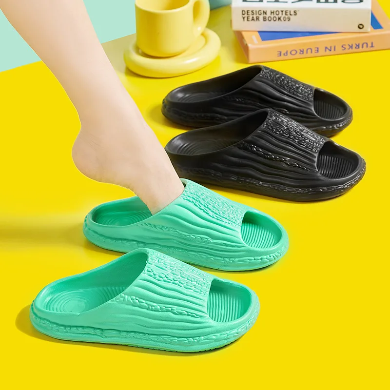 2022 New Summer Women Thick Platform Bathroom Home Slippers Men Soft Sole Indoor Slides Female Sandals Non-Slip