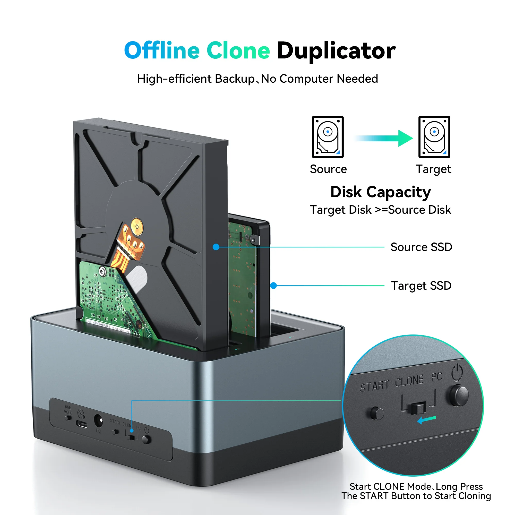 Док-станция Yottamaster для двух жестких дисков SATA-USB 3 0 HDD док-станция с автономным