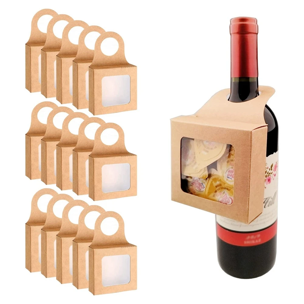 With Window Hanging Foldable Gift Boxes Wine Boxes For Gifts Empty Wine Bottles Decoration