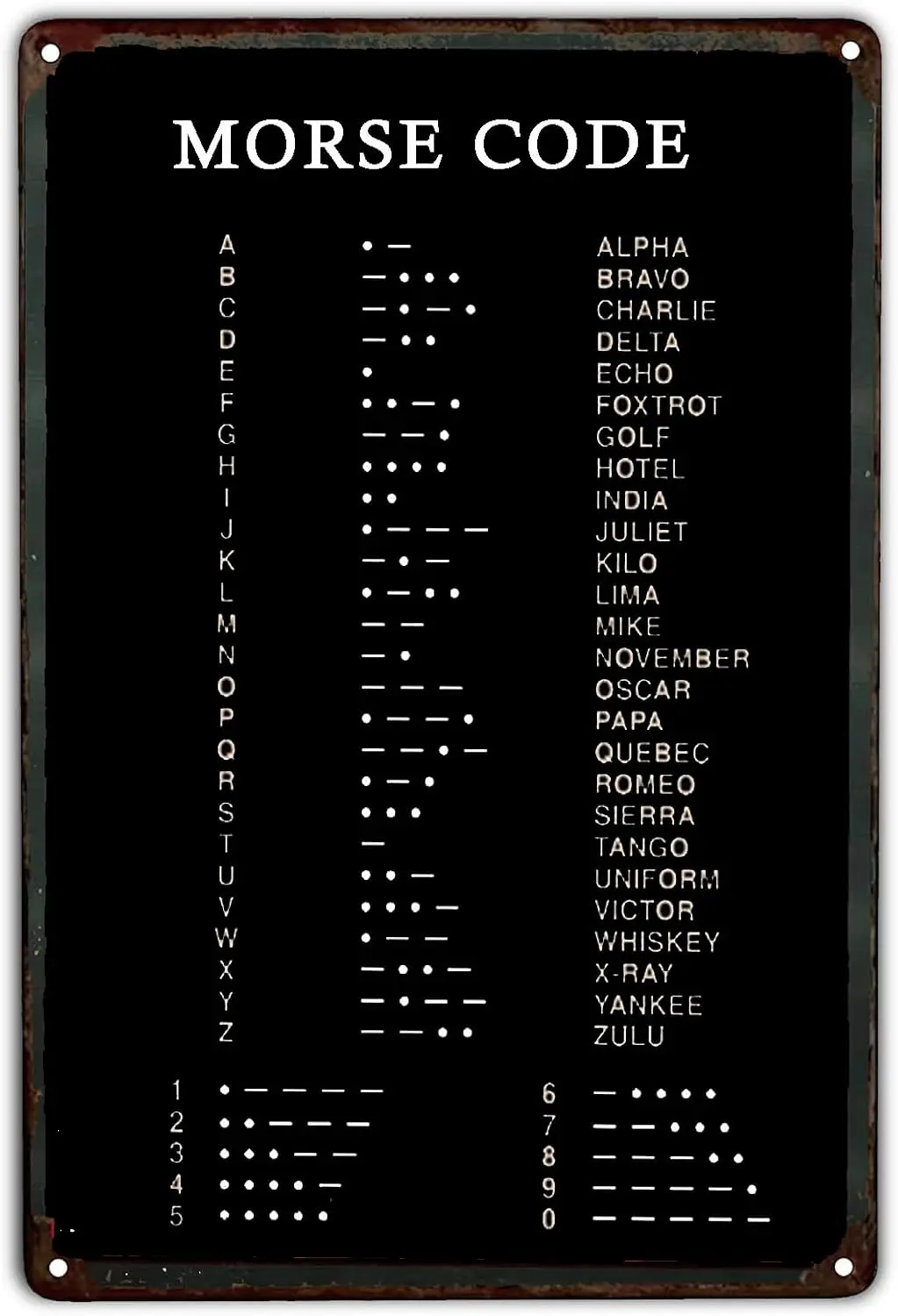 Phonetc lphbet Morse Code Plot Sgns Metl Плакат Wll work Tn Plque For Home Office Br Grge Cfe Hotel Cve Club Decor Gft 8x1