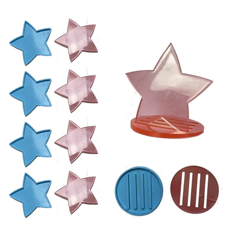

Q81D DIY Handmade Crafts Epoxy Resin Mold Coaster Rack Stand Holder Silicone Mould