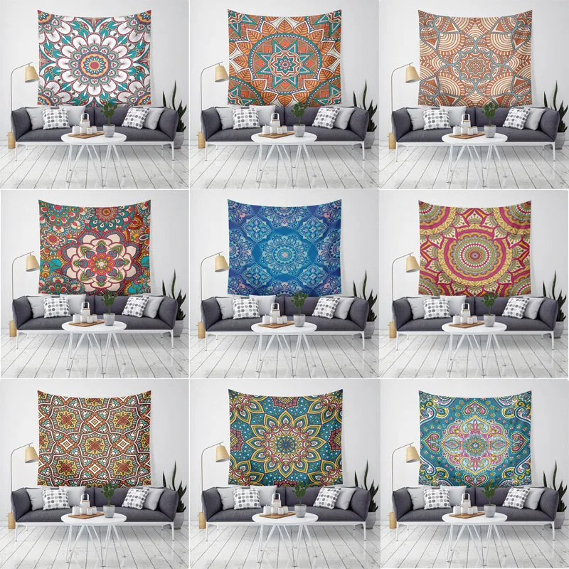 

Indian Mandala Tapestry Bohemian Wall Hanging Sandy Beach Throw Rug Blanket Camping Tent Travel Mattress Sleeping Pad Tapestries