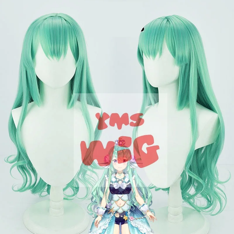 NIJISANJI LazuLight Idol Vitual Youtuber Vtuber Finana Ryugu парик для косплея зеленые короткие булочки