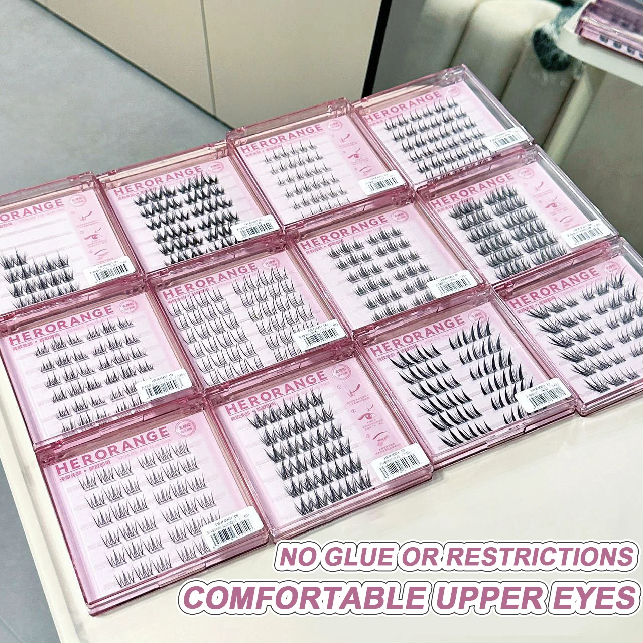 Набор для наращивания ресниц HERORANGE без клея наращивание натуральный автогезия