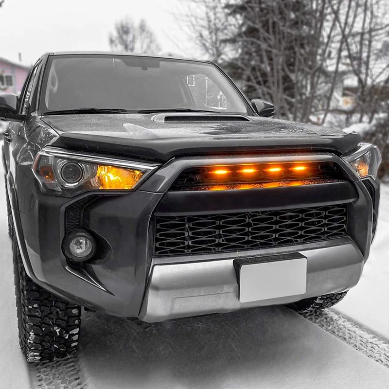 Желтые фонари для гриля Toyota 4runner TRD Pro 2014-2023 желтого цвета с предохранителем и