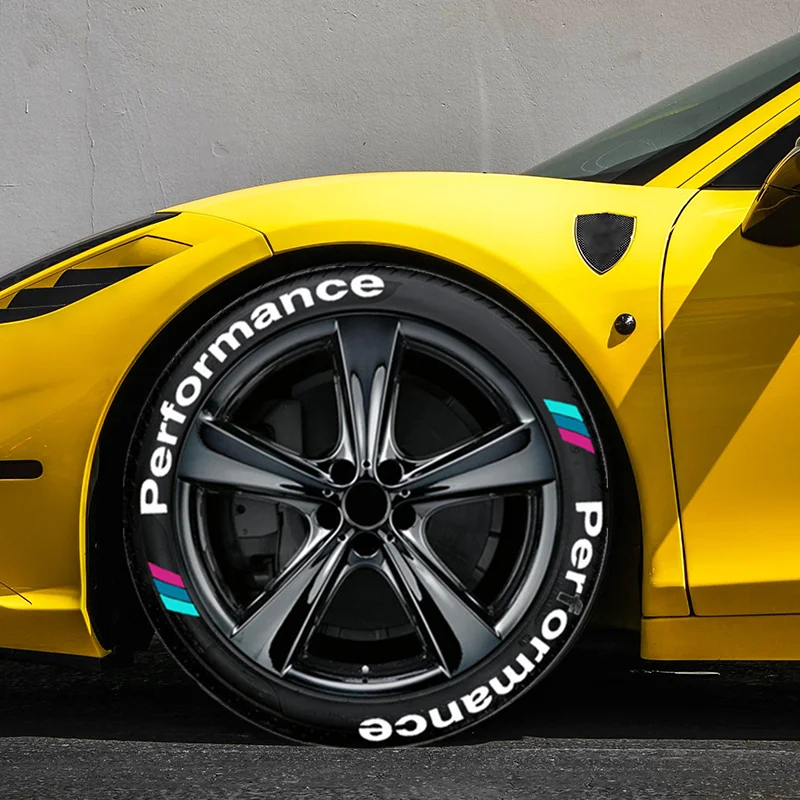 

Car Tire Letter Stickers M Performance Rubber 3D Waterproof Brand Letter Stickers Decorative for Racing Tires of The Same Type