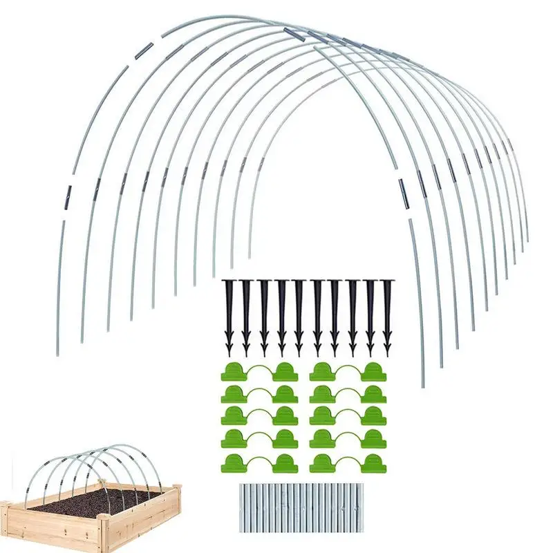 

Greenhouse Hoops 25 Pcs Fiberglass Greenhouse Hoops Grow Tunnel Rust Proof Support Frame For Raised Beds Garden Fabric Garden