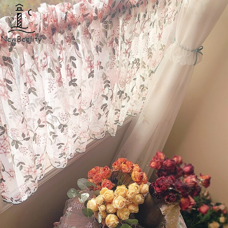 Романтическая французская кружевная полукороткая перегородка для штор без