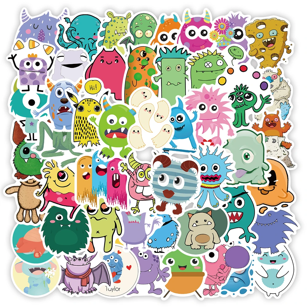 

10/30/50PCS Cartoon Little Monster Personality Graffiti Sticker Refrigerator Skateboard Suitcase Laptop Computer Wholesale
