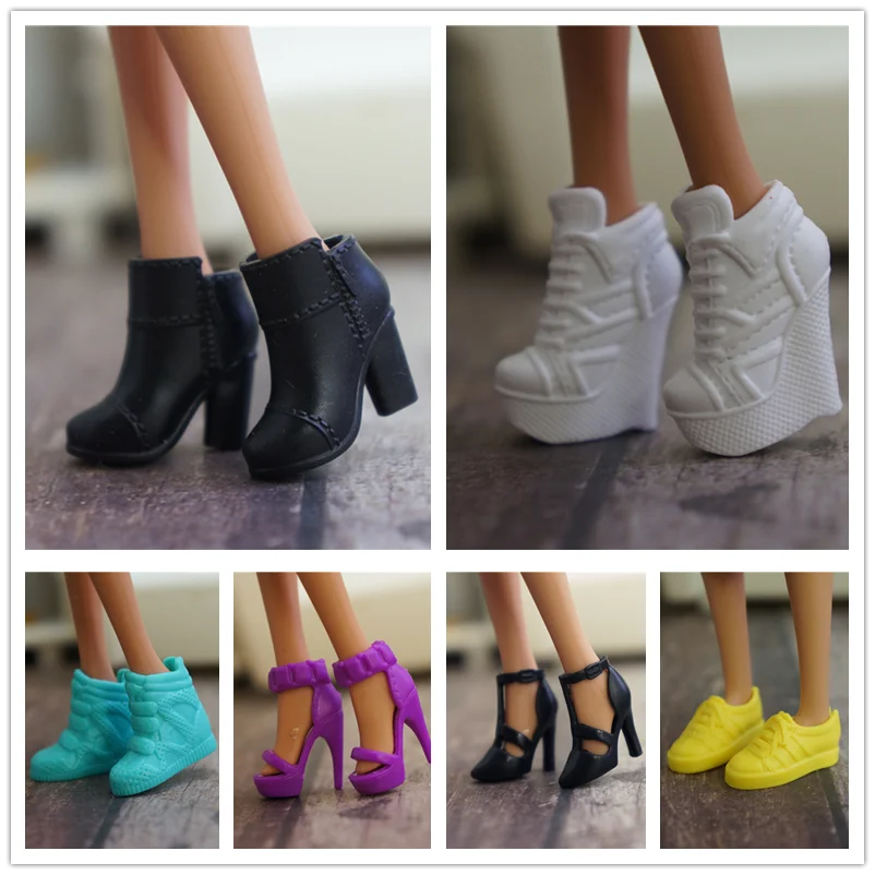 

1/6 Doll Accessories Fashion Sneaker Flat Shoes Genuine Sandals Shoeshigh-heeled shoes for Barbie Doll Shoes