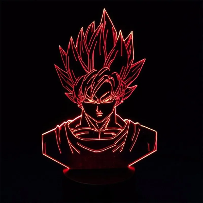 Фигурка Naa Dragon Ball Z Goku Super Saiyan 3D лампа светодиодный ночник фигурка Vegeta Jiren Broly 7