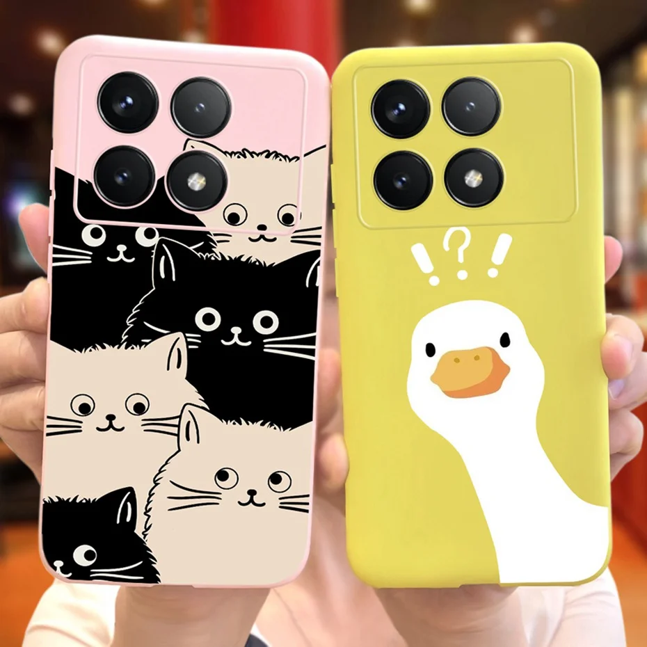 Чехол для Xiaomi Redmi K70 Pro K 70 K70E 2024 мягкий силиконовый бампер с милыми животными из