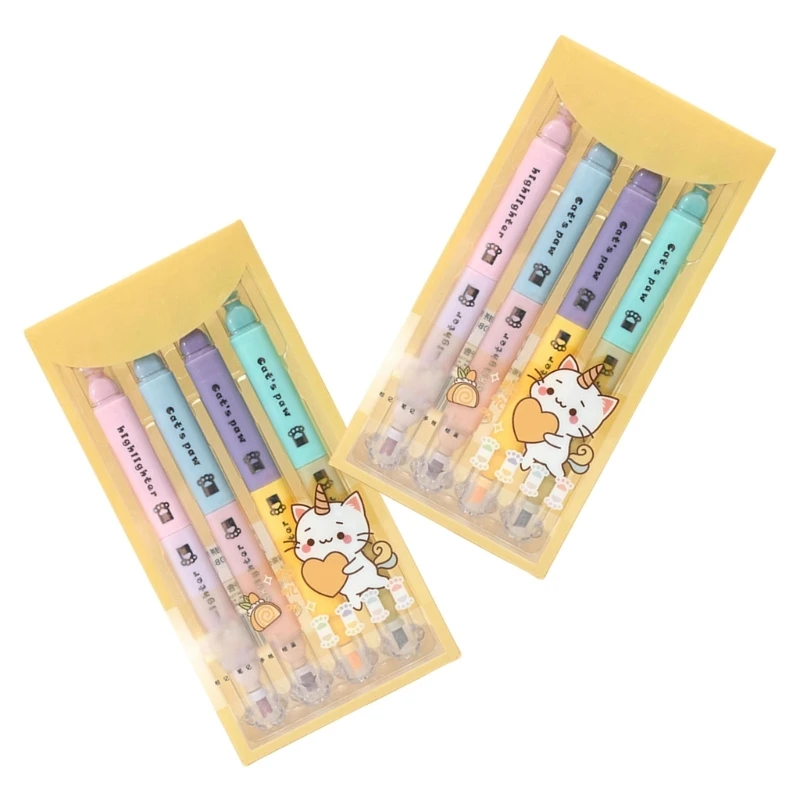 DXAB 8 шт. флуоресцентный цветной маркер с двойной головкой быстросохнущий для