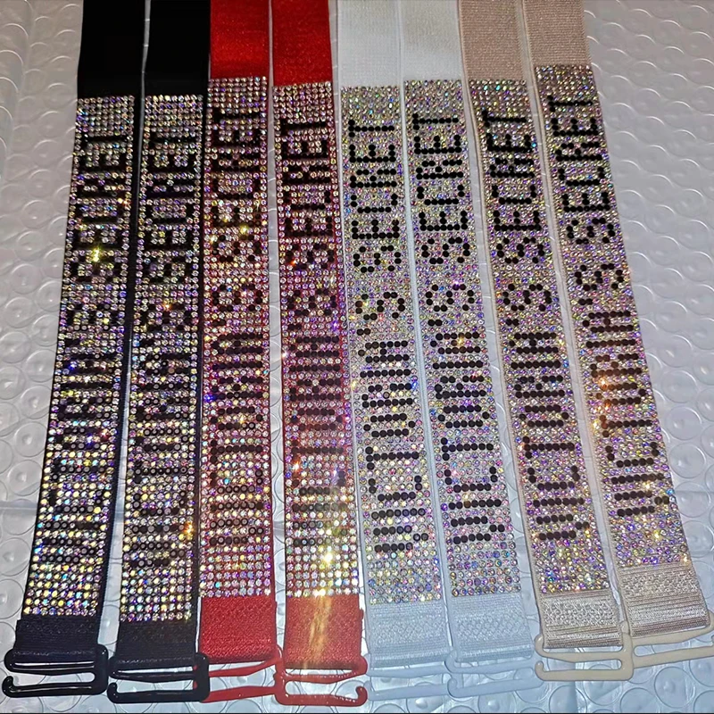 

Women's diamond bra strap underwear accessories strap blingbling inlaid alphabet masonry strap shoulder strap 2*40cm