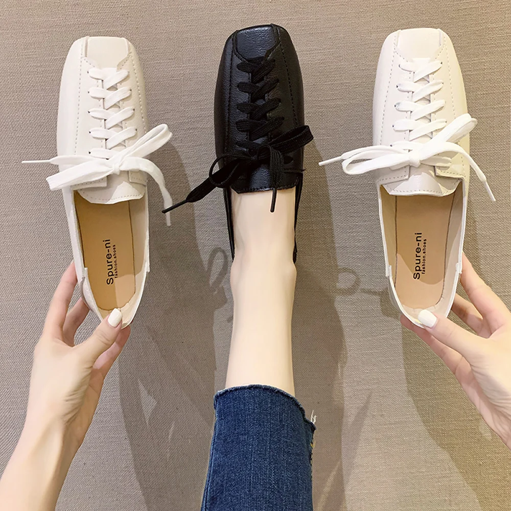 

Новинка весна-осень 2023, туфли на плоской подошве с квадратным носком, женская обувь для медсестер, женская обувь