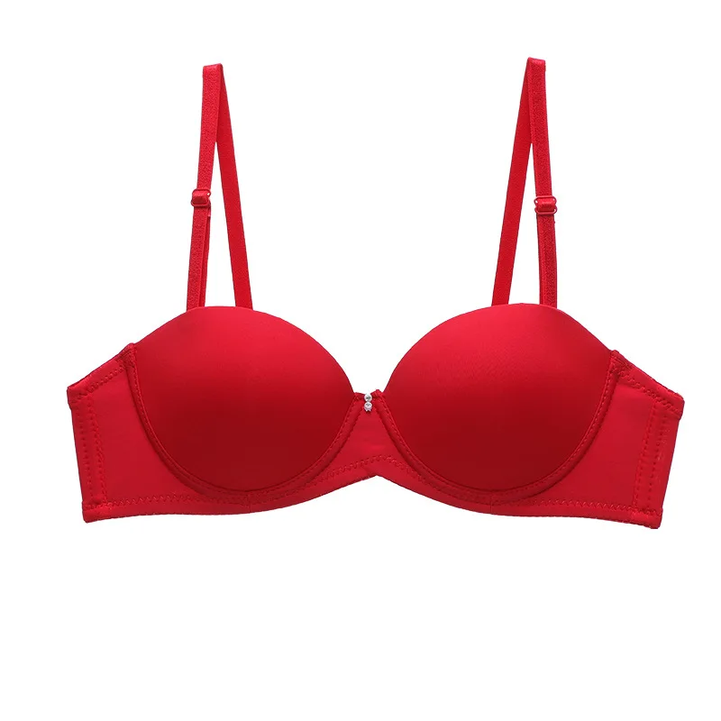 

Fashion Push Up Cotton Bra New Women Comfort Underwear Sexy Solid Color Half Cup Brassiere Small Chest Female Sexy Lingerie