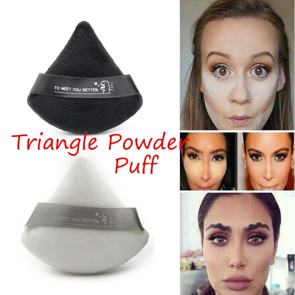 

New Mini Face Makeup Sponge Triangle Velvet Powder Puff Black White Cosmetic Puffs Washable Lightweight Make Up Tools