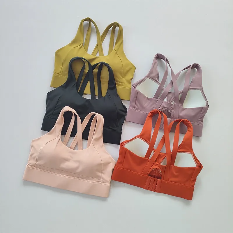 2023 New Women Cross Strap Sports Bra Top Women Push Up Sexy Sport Bras  Gym Crop Top Shockproof Fitness Top Sport Bra Yoga Bras