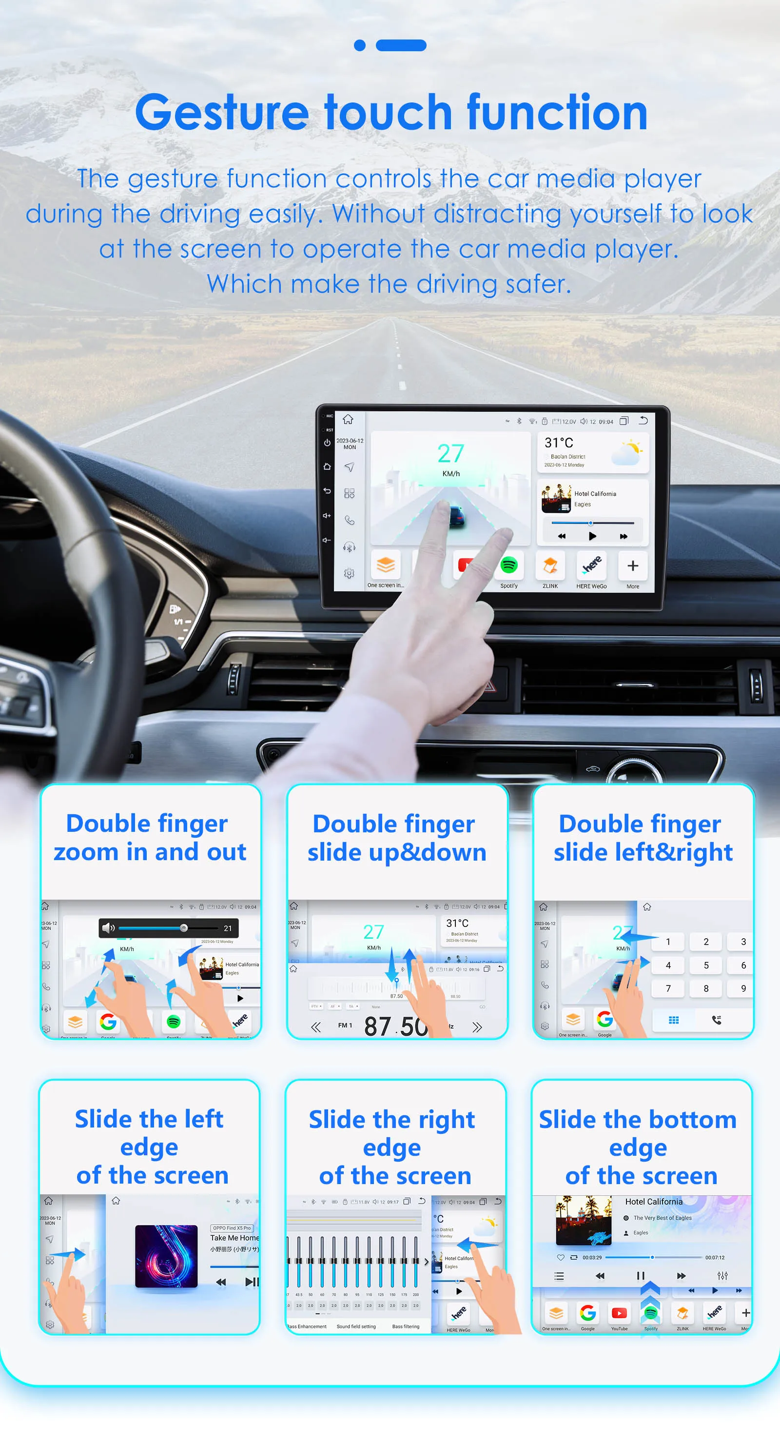 Фото Автомагнитола Hizpo с беспроводным CarPlay и Android Auto для Hyundai Ix45 Santa Fe 2013-2017, стереоплеер, аудиосистема, QLED-экран, 4G №5