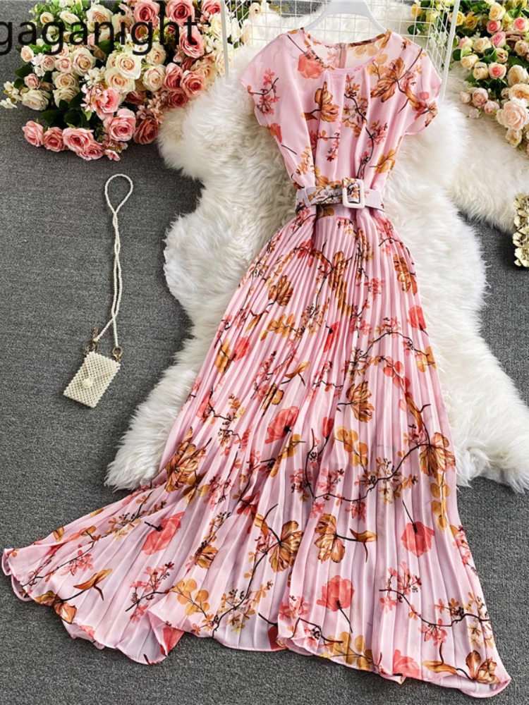 Женское шифоновое платье-трапеция Gaganight праздничное платье макси с цветочным