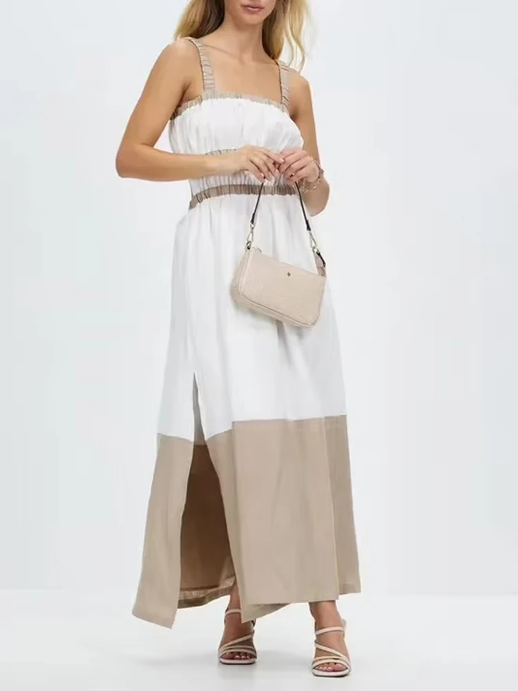 VGH хит цвета Temeprament платья для женщин квадратный воротник без рукавов с высокой