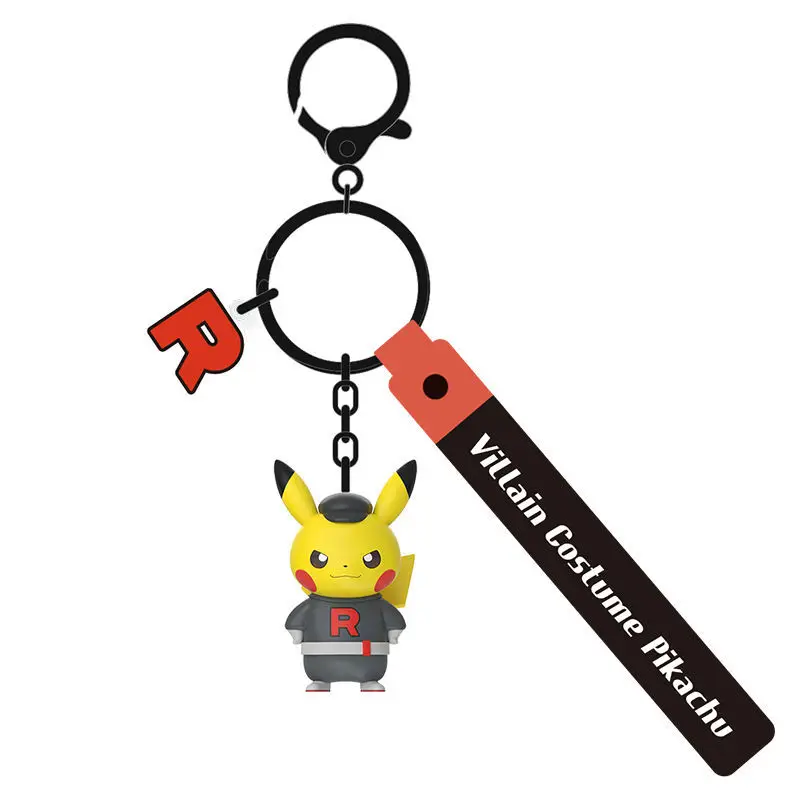 

Pokemon Anime Peripherals Prank Series Villain Kawaii Pikachu Keychain Jewelry Gift Pendant Creative Cartoon Cute Doll Wholesale