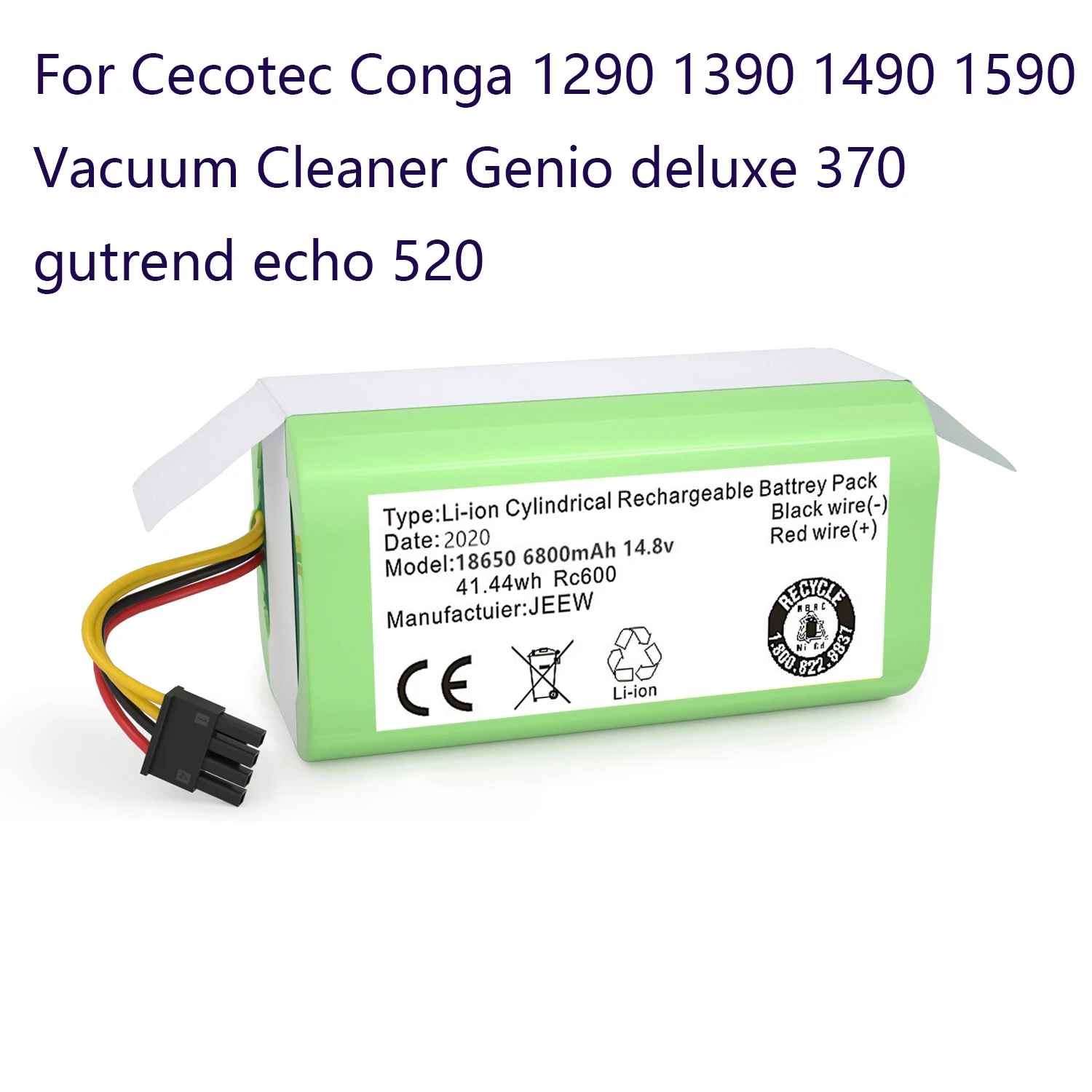 

Оригинальный литий-ионный аккумулятор 14,4 В 6800 мАч для пылесоса Cecotec Conga 1290 1390 1490 1590 Genio deluxe 370 gutrend echo 520