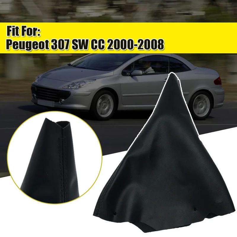 

PU Leather Shift Gear Collar Car Gear Shift Knob Cover Gear Stick Gaiter Shift Lever Boot Decor for Peugeot 307 SW CC 2000-2008