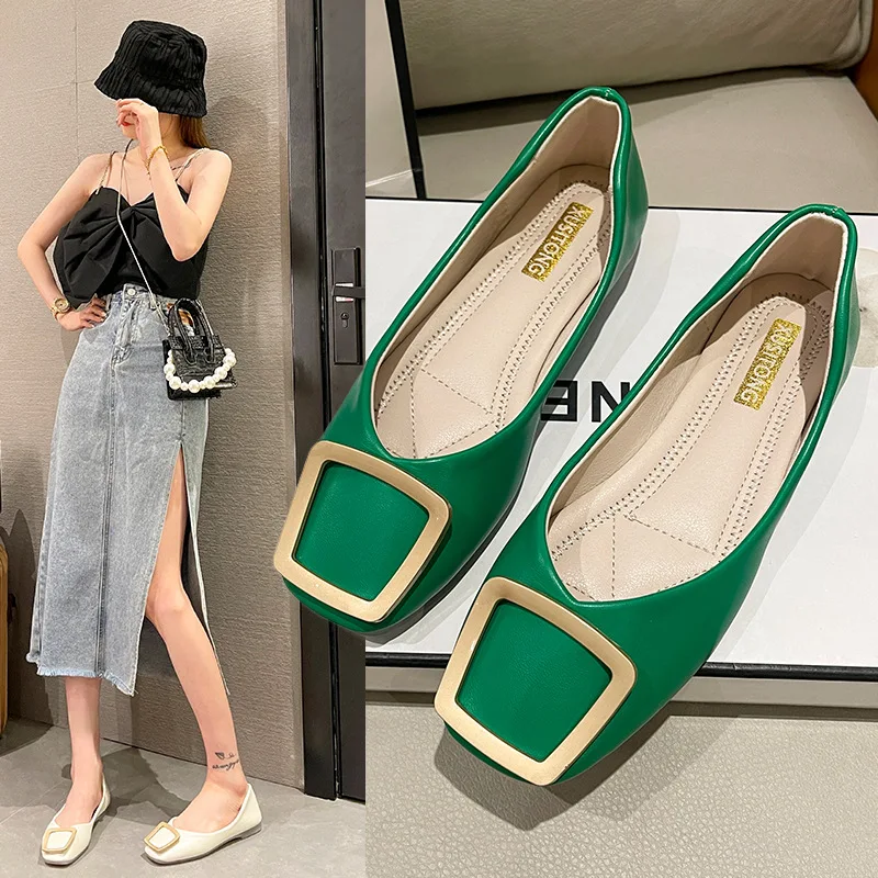 

Square Toe Shallow Mouth Moccasin Shoes Casual Female Sneakers Autumn 2022 Fashion Women's Flats Moccasins Fall New Modis Comfor