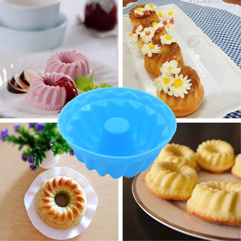 

12pcs/Set Silicone Cake Mold Pumpkin Shaped 3D Muffin Cupcake Nonstick Resistant Reusable Kitchen Baking Moulds Tool