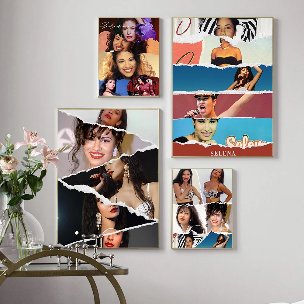

Selena Famous Singer Poster Music Star Photo Wall Art Print Stickers Modern Canvas Painting Home Decor