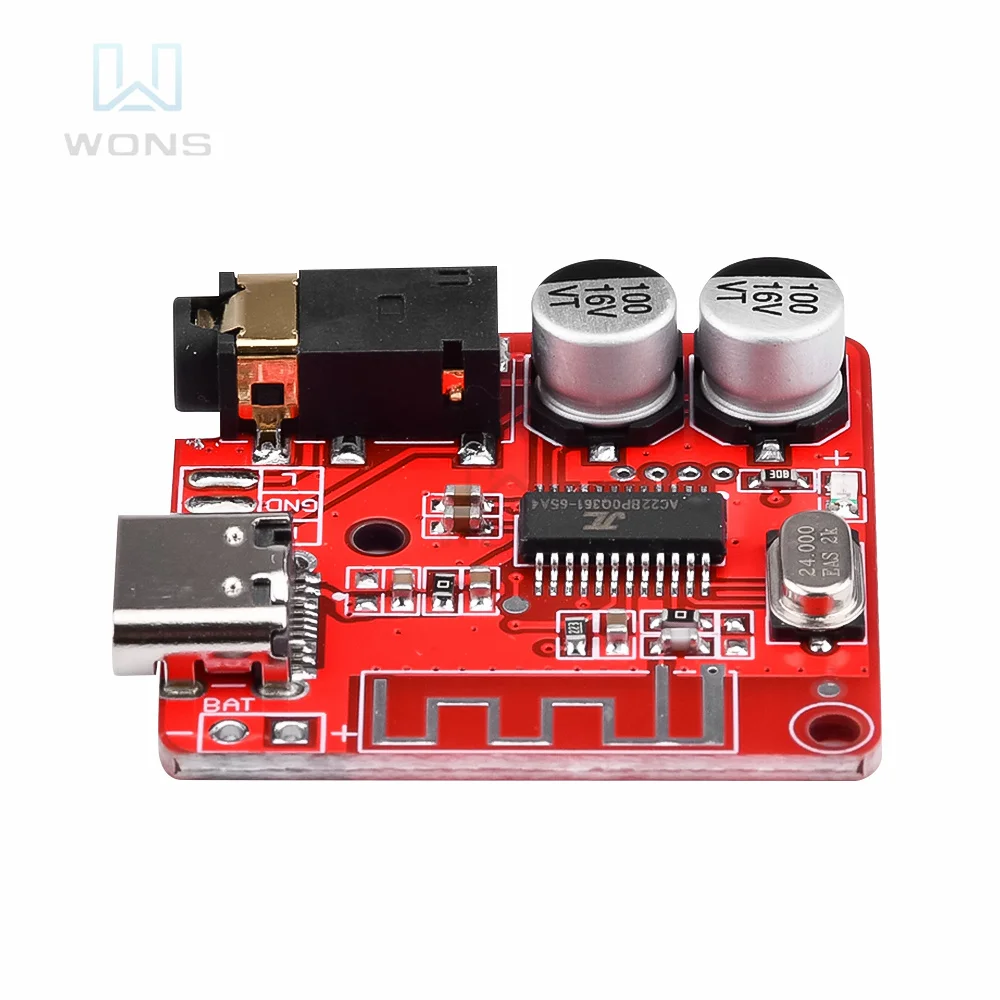 

Bluetooth 5.1 Audio Receiver Board Type-c Mini Bluetooth 5.1 MP3 Lossless Decoder Board Wireless Stereo Music Module 3.7-5V