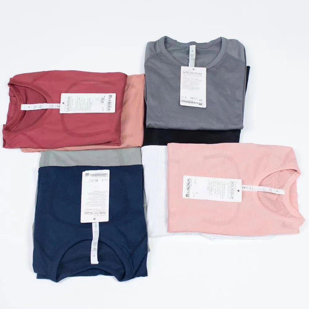 Lulu2.0 Women Yoga Sports Long Sleeve T-Shirt Gym Wear Swiftly Women Breathe Shirts Quick-drying Long Sleeve High Elastic Fabric