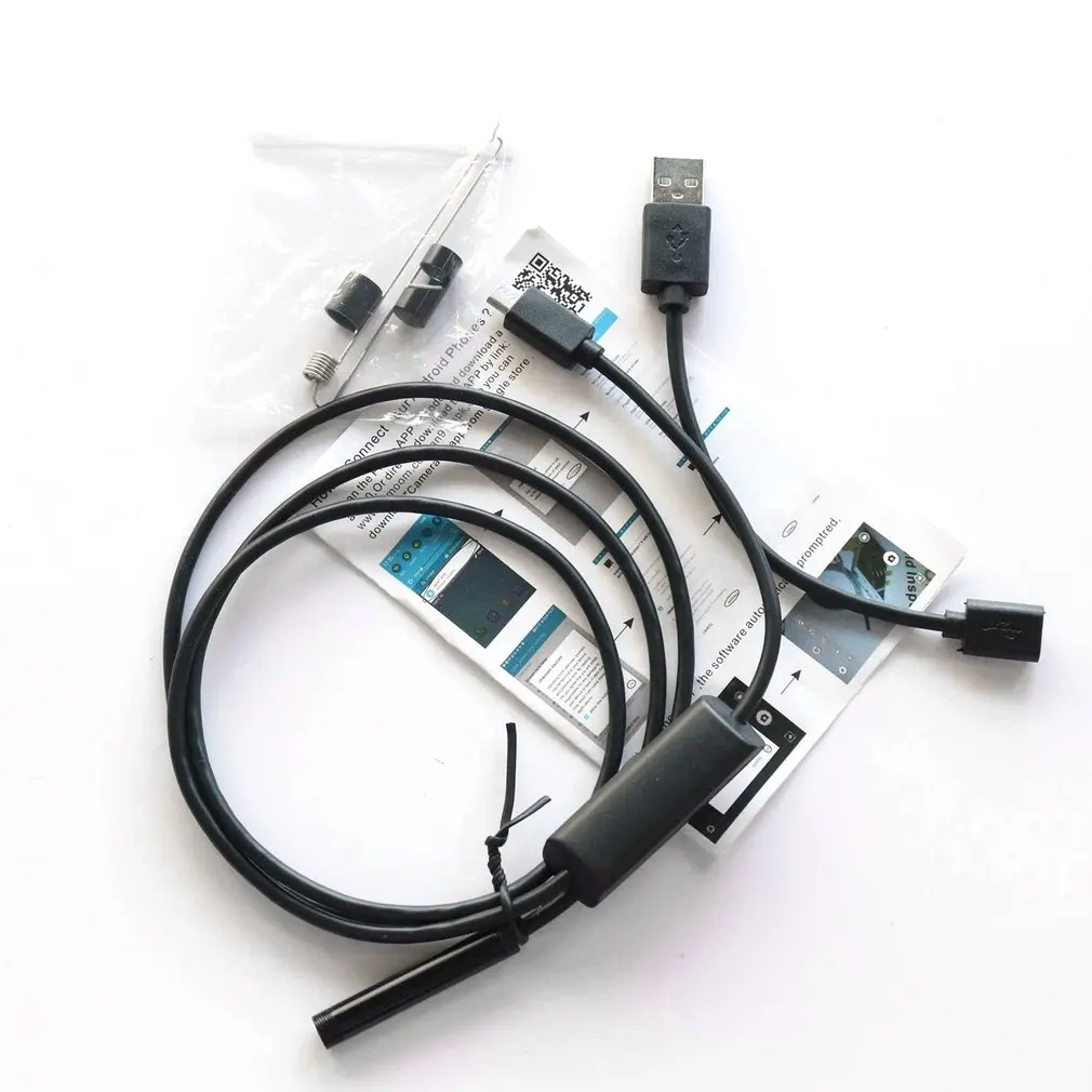 Камера-эндоскоп Водонепроницаемая с кабелем USB 7 мм 1 м 6 светодиодов | Электроника
