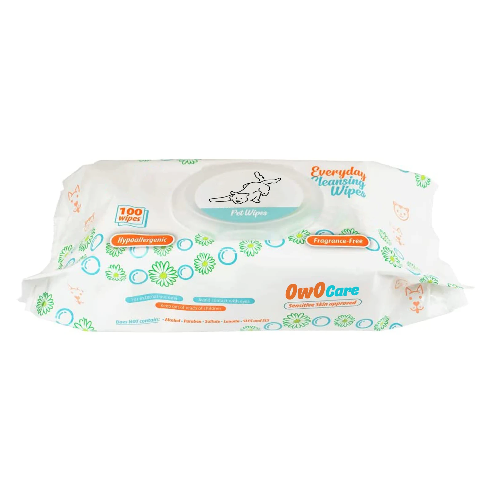 

OwOCare 100Pcs Pet Cats Dogs Cleaning Eyes Wipes Pet Paper Towels Eye Wet Wipes Cat Tear Stain Remover Cleaning Wipe Dogs Health
