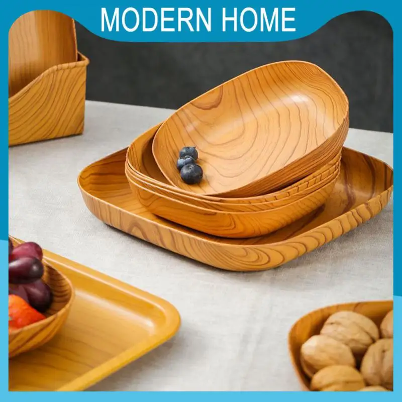 

Lightweight And Durable Square Plate Wood Square & Round Fruit Dessert Cake Snack Candy Wooden Bowls Wood Serving Snack Plate
