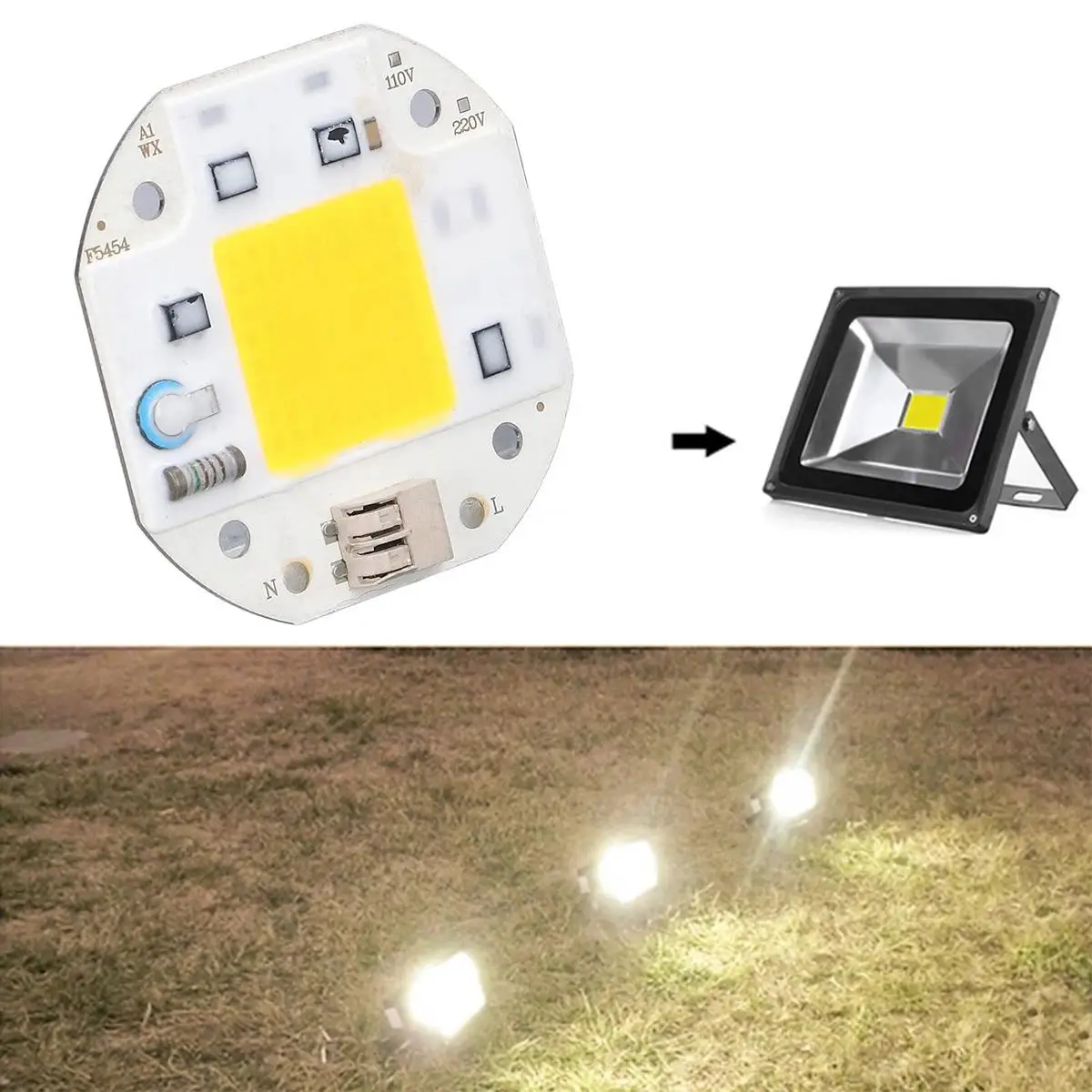 Фото 50W 70W 100W Cob привел чип 110V 220V драйвер сварки свободного умного бисера Ic для растущего света полного освещения ПКБ интегрированной матрицы DIY №5