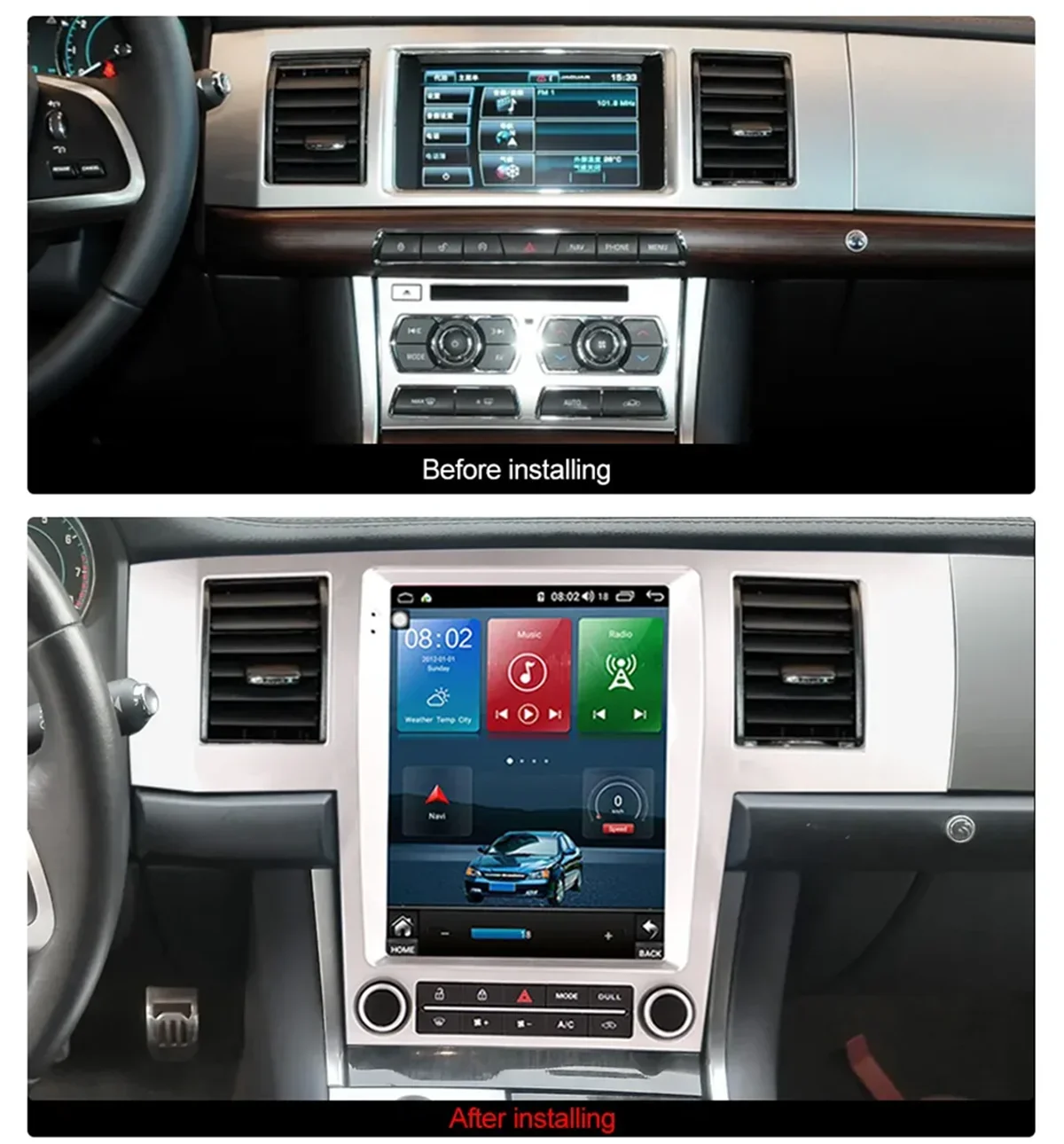 Для Jaguar XF XFL 2004-2015 Android 13 8G256G мультимедийный DVD-плеер Carplay GPS-навигация с сенсорным