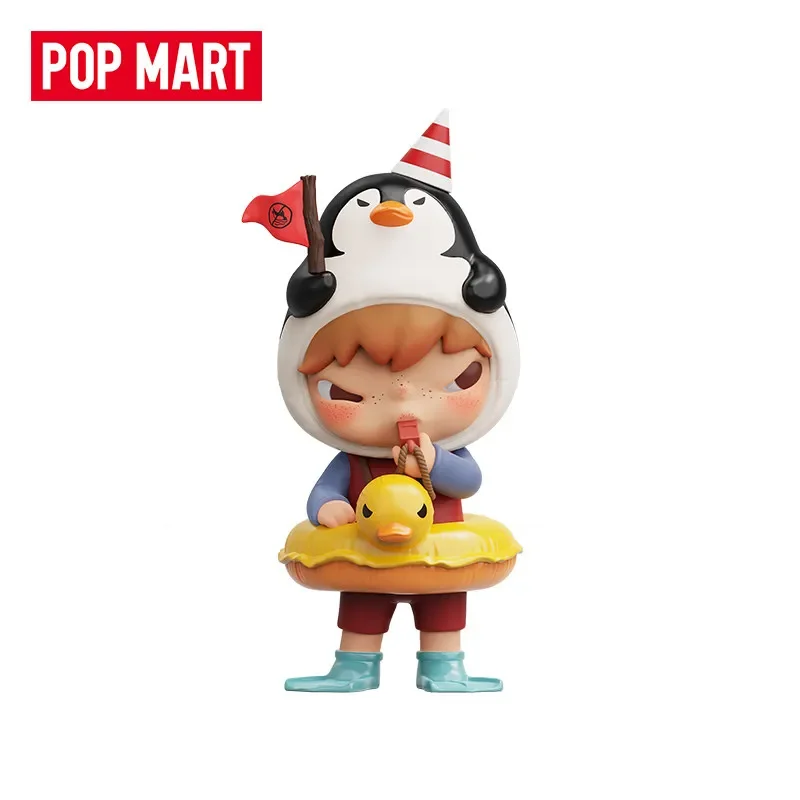 Фото POPMART Hirono Penguin Lifeguard Series Оригинальная Слепая Коробка-Сюрприз Игрушки Куклы Милые Аниме-Фигурки Для Декора Стола №2