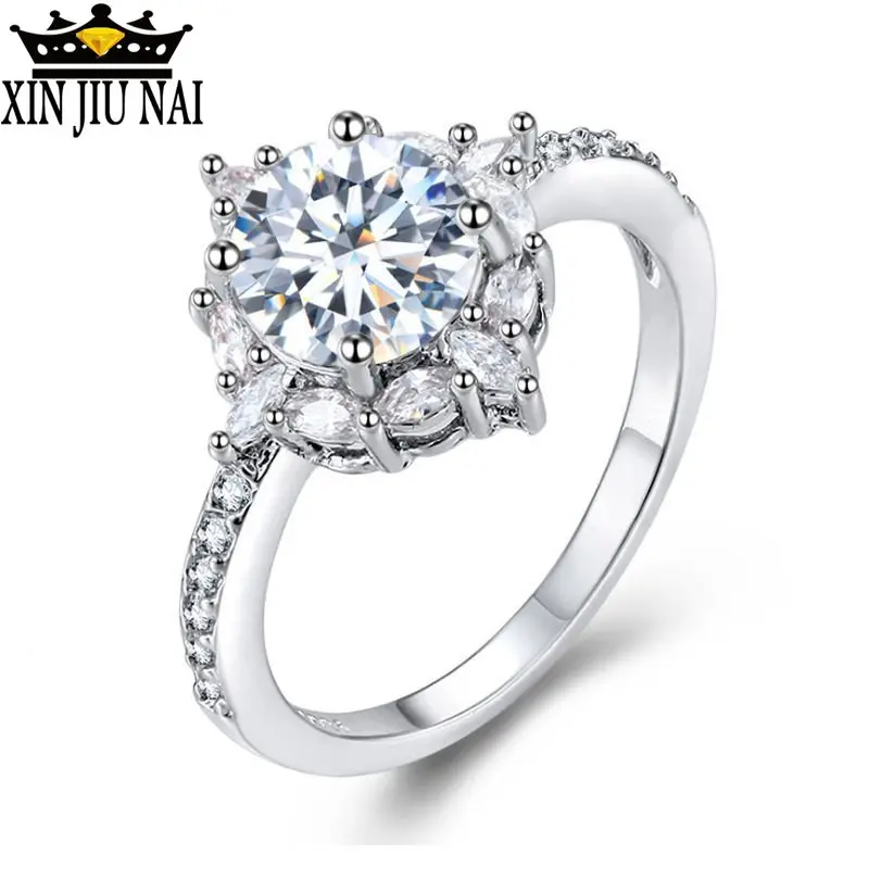 

Set with large diamond rings, classic temperament rings, especially for women's best gifts, top simple ring engagement parties.