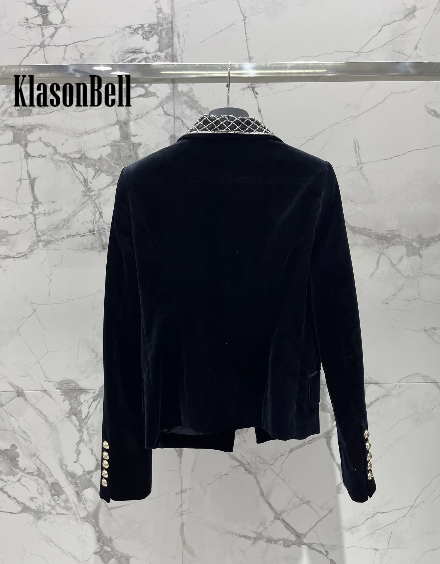 Женский классический пиджак с ручной вышивкой и шалевым воротником 12.5 KlasonBell