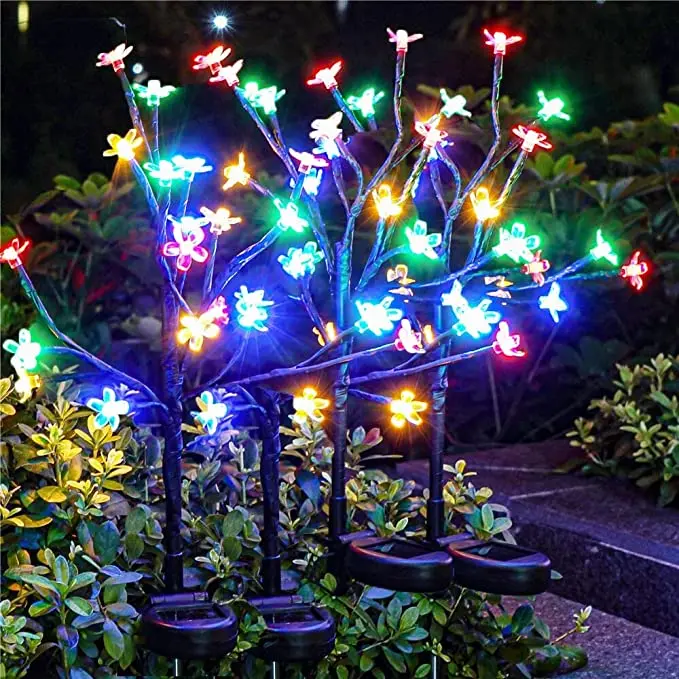 20LED Solar Flowers Lights Solar Outdoor lights Garden Decorative Outdoor Lights Solar Powered Waterproof Patio Decor