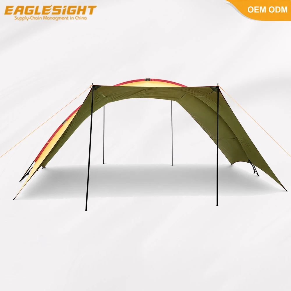 Фото Тент-укрытие Hapi Camping Tarp с алюминиевыми стойками 7075, водонепроницаемый навес от солнца, палатка для семейного отдыха на природе. №4